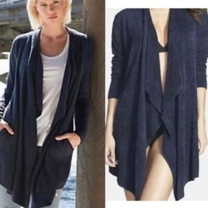 Barefoot Dreams Cozychic Lite Island Wrap Sweater Cardigan Indigo S/M